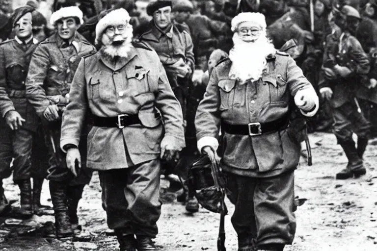 Prompt: santa claus in world war two