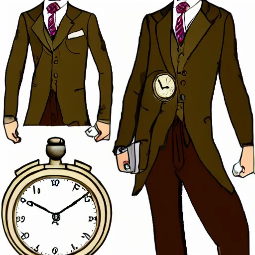 Image similar to frog in brown three. piece suit with pocket watch, concept art style