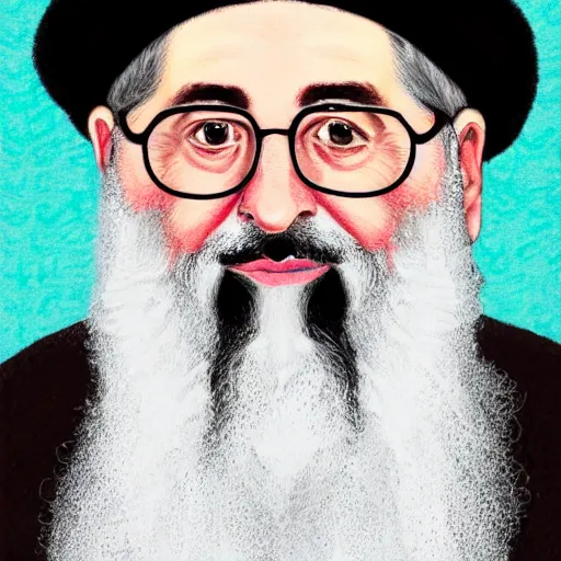 Prompt: award winning anachrome studio portrait of an a bearded jewish rabbi with warm and loving eyes