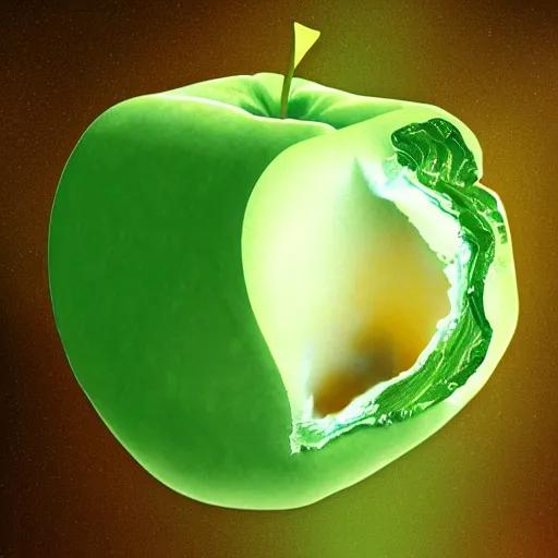 Prompt: planet in space shape of apple core