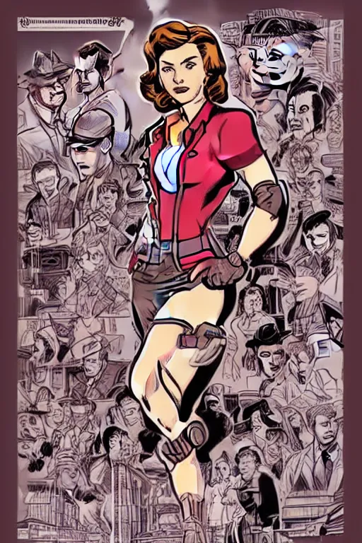 Image similar to Agent carter illustration concept art in the style of Arthur Adams