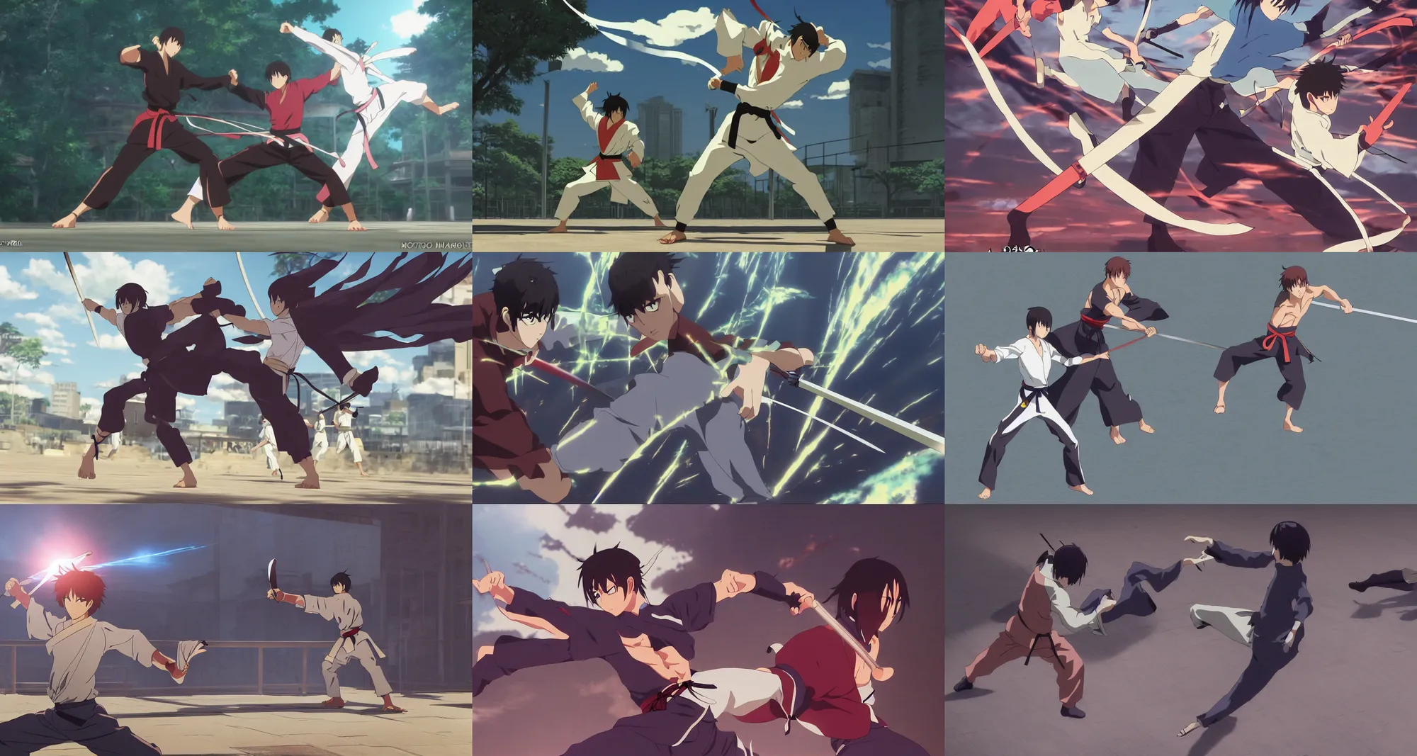 dynamic sword fighting poses
