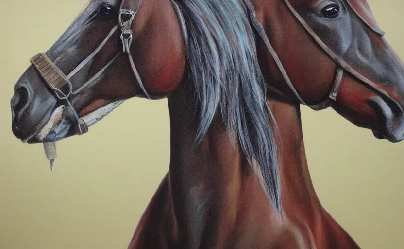 Prompt: Fantasy painting horse , highly detailded