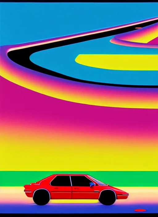 Image similar to drifting car by shusei nagaoka, kaws, david rudnick, airbrush on canvas, pastell colours, cell shaded, 8 k,