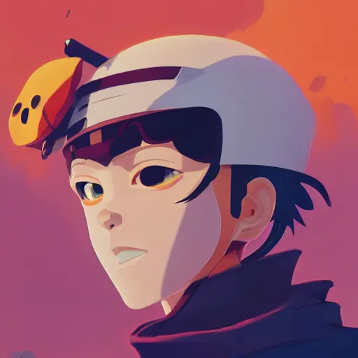 Image similar to face icon stylized minimalist flcl, loftis, cory behance hd by jesper ejsing, by rhads, makoto shinkai and lois van baarle, ilya kuvshinov, rossdraws global illumination