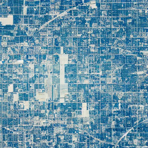 Image similar to Minimalist painting representing a satellite view of a city