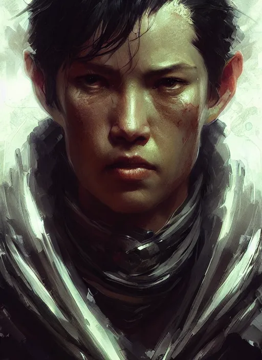 Image similar to portrait of a Among Us character, dramatic lighting, cinematic, establishing shot, extremely high detail, cinematic lighting, by Yoshitaka Amano, Ruan Jia, Kentaro Miura, Artgerm, post processed, concept art, artstation, style by eddie mendoza, raphael lacoste, alex ross