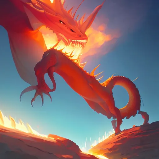 Image similar to dragon breathing fire, behance hd by jesper ejsing, by rhads, makoto shinkai and lois van baarle, ilya kuvshinov, rossdraws global illumination