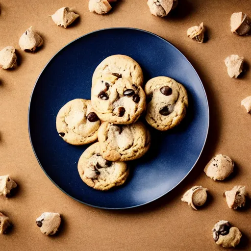 Prompt: a pile of cookies on a plate, food photography studio lighting professional