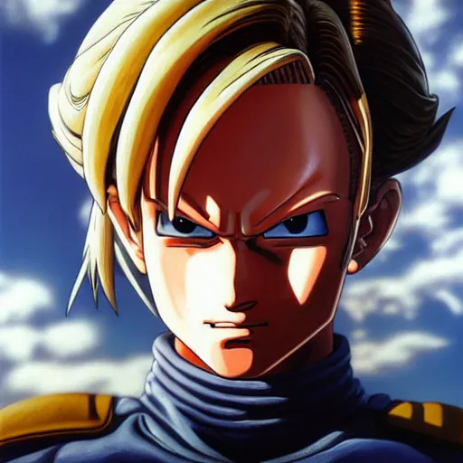 Prompt: ultra realistic portrait painting of sexy female android 1 8, art by akira toriyama, 4 k, dragon ball artstyle, cel shaded, highly detailed, epic lighting