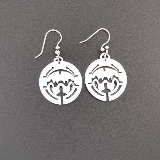 Image similar to segmented 2d laser cut earrings, star wars rebel logo