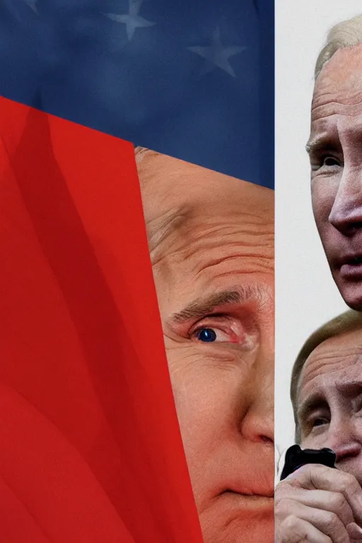 Image similar to Putin with half of his face is Biden, Highly detailed, face, 4k