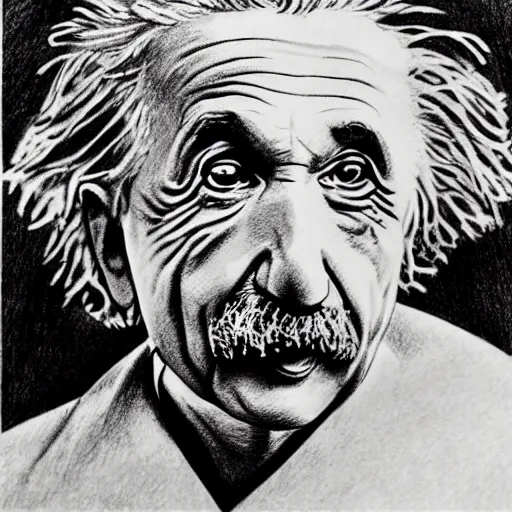 Prompt: pencil sketch of Einstein.