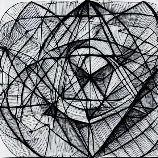 Prompt: geometric representation of the number pi, micron. 0 1 pen black ink, detailed, high definition