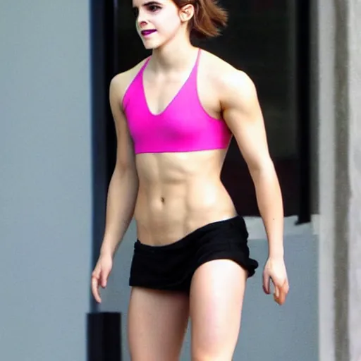 Prompt: emma watson extremely muscular