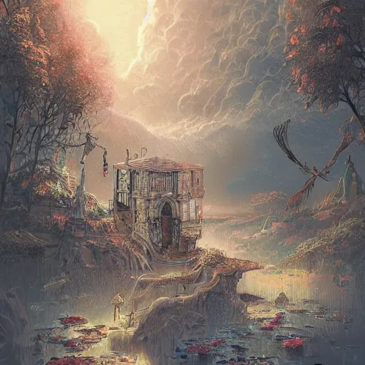 Image similar to bukethead, digital, artstation, detailed intricate ink illustration, heavenly atmosphere, digital art, overdetailed art, concept art, complementing colors, trending on artstation, cgstudio, the most beautiful image ever created, dramatic, subtle, details, award winning artwork, beautiful scenery