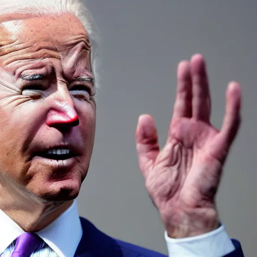 Image similar to Joe Biden with colorful clown makeup all over his face