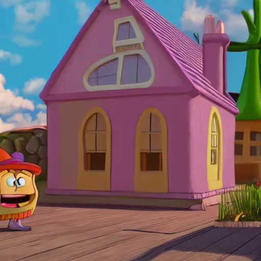 Image similar to the inside of Patrick Star’s house from the SpongeBob cartoon, photorealistic, 4k