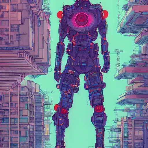 Image similar to comic book illustration, a portrait of a cybernetic buddhist meditating, cyberpunk concept art by josan gonzales and wlop, highly detailed, intricate, sci-fi, sharp focus, Trending on Artstation HQ, deviantart