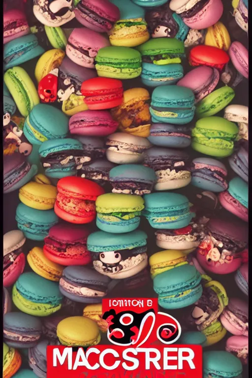 Image similar to macaron monster 1 9 8 0 horror movie poster