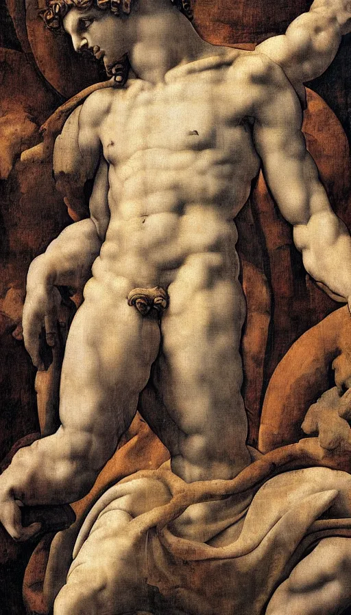 Image similar to Michelangelo\'s painting of David