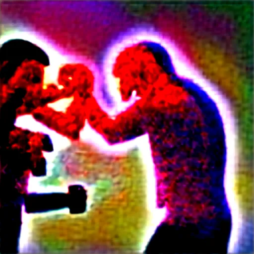 Image similar to Jesus fighting a demon in a boxing ring, photorealistic, 4K