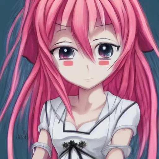 Image similar to Madoka from Madoka anime portrait fanart