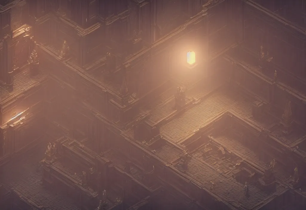 Image similar to interior throne room isometric magicavoxel bloodborne no mans sky, cinematic lighting, 4 k