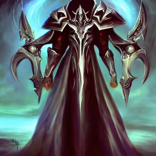 Prompt: Malthael in heavy armor, artstation hall of fame gallery, editors choice, #1 digital painting of all time, most beautiful image ever created, emotionally evocative, greatest art ever made, lifetime achievement magnum opus masterpiece, the most amazing breathtaking image with the deepest message ever painted, a thing of beauty beyond imagination or words