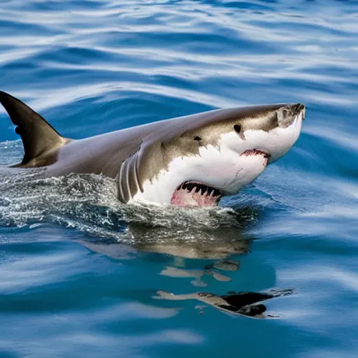 Prompt: great white shark involved in trafficking illegal items from colombia