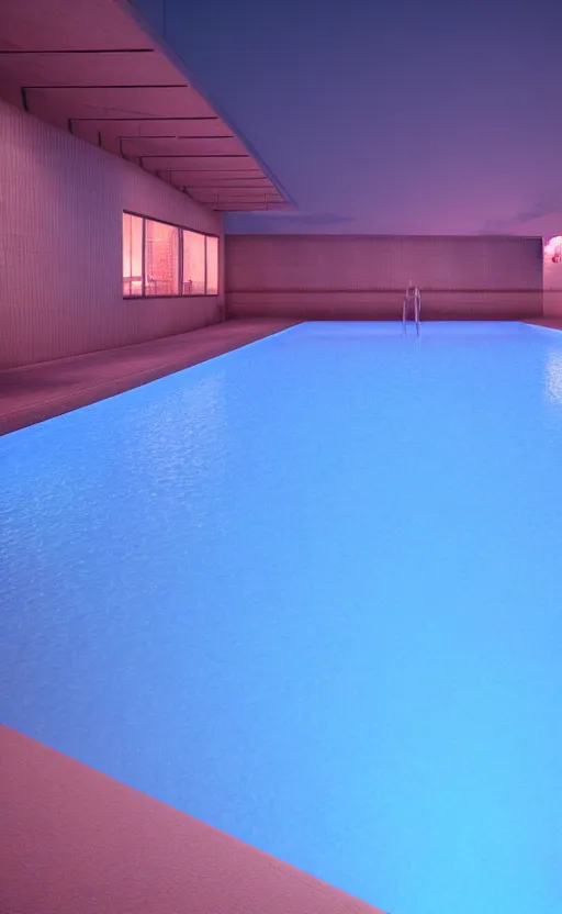 Image similar to swimming pool at night, soft render, volumetric lighting, 3d aesthetic grainy illustration, cgsociety