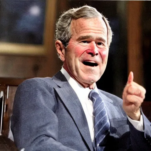 Image similar to george bush wearing tinfoil ski mask