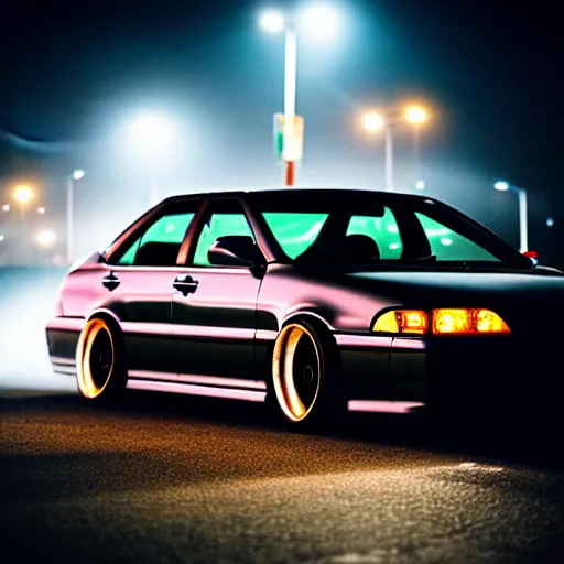 Prompt: a car JZX100 at illegal car meet, Chiba prefecture, city midnight mist lights, cinematic color, photorealistic, highly detailed, 50MM