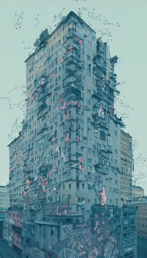 Prompt: stockholm city portrait of a beautiful world, by james jean and beeple