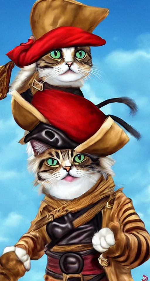 Prompt: a cat dressed as a pirate , digital art, ultra realistic, ultra detailed, art by Albert Uderzo