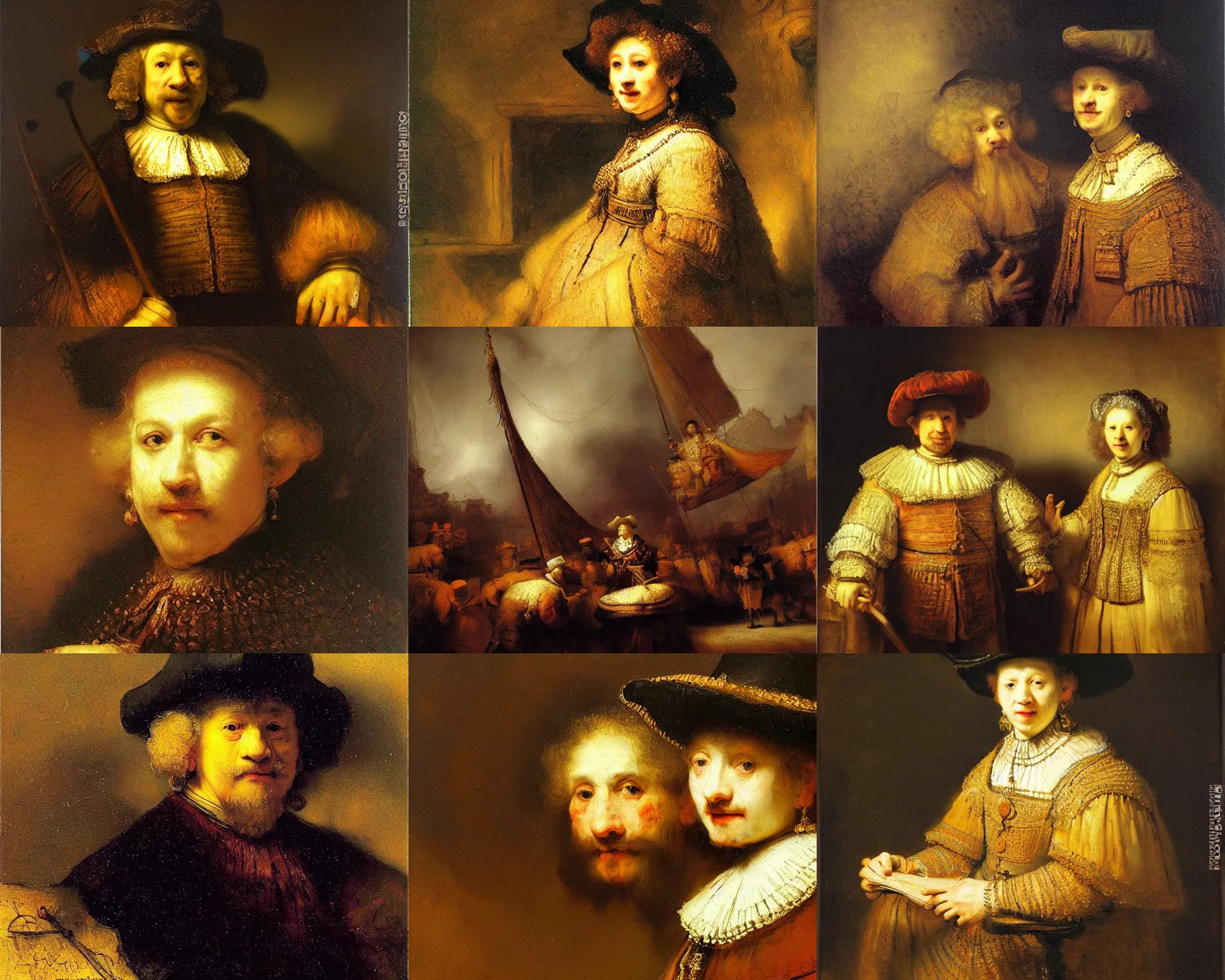 Prompt: painting by rembrandt