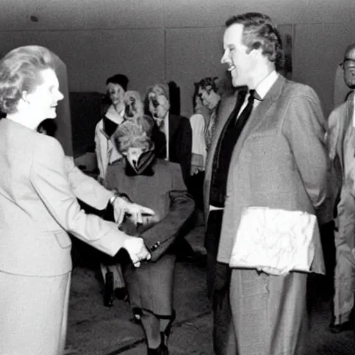 Image similar to margaret thatcher meeting satan