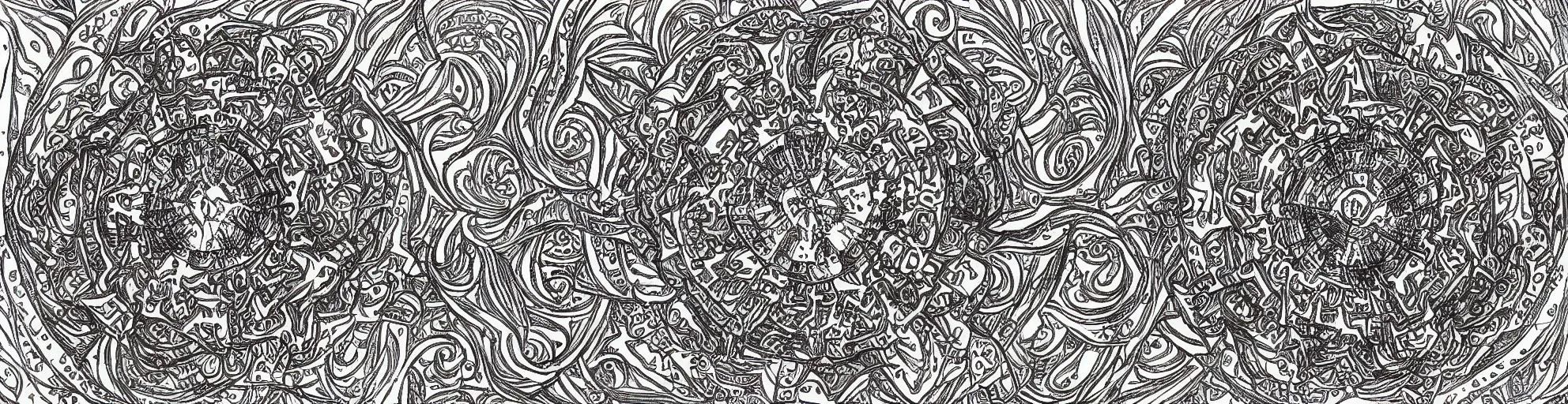 Prompt: mandala drawn in detail using the style of Kentaro Miura, high detail, maximalist, manga