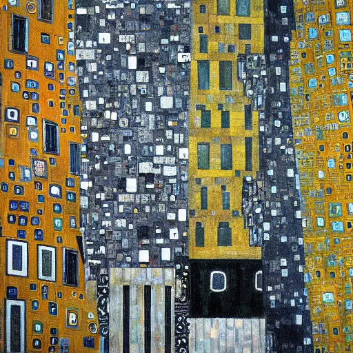 Prompt: downtown new york painting by klimt