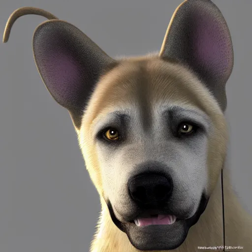 Prompt: 3 d model of a kangal sheppard dog, octane render, raytraced