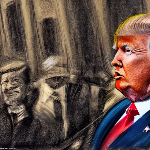 Image similar to trump, 8 k, depth of field, 3 d, art by keith thompson