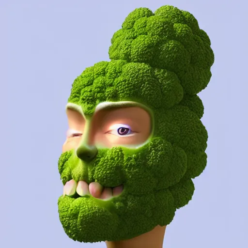 Prompt: [ [ [ human - like anthropomorphic broccoli ] ] ]!! has an elizabeth olsen face, trending on zbrush, unreal engine 5, cgsociety contest winner, intricate, detailed, 4 k quality, concept art