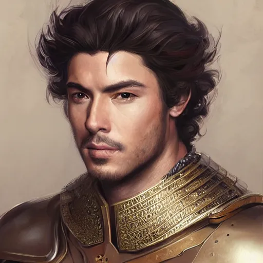 Image similar to renaissance peruvian prince, riccardo scamarcio, art by artgerm and greg rutkowski and magali villeneuve, intricate renaissance armor, portrait, highly detailed, digital painting, trending on artstation, concept art, sharp focus, illustration