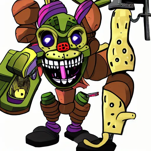 Prompt: springtrap from five nights at freddys fighing kratos from god of war with a squirt gun in a suburban neighborhood