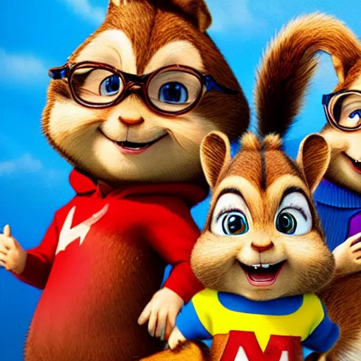 Prompt: Alvin and the Chipmunks and the Chippettes