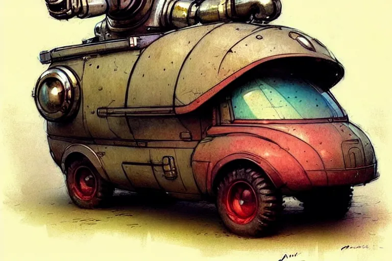 Prompt: adventurer ( ( ( ( ( 1 9 5 0 s retro future robot android fat rat truck. muted colors. ) ) ) ) ) by jean baptiste monge!!!!!!!!!!!!!!!!!!!!!!!!! chrome red