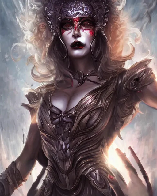 Prompt: death is swallowed up in victory, very detailed and beautiful womans face, screaming with fear, artwork by artgerm, centered shot, wide angle, full body, elfpunk