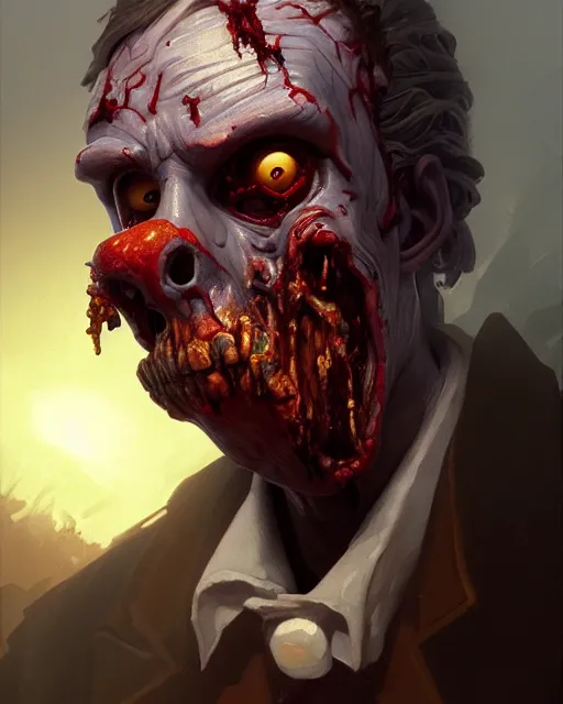 Prompt: medium - shot oil portrait of a zombie played by donald duck, artstation, highly detailed digital painting, smooth, global illumination, fantasy art by greg rutkowsky, karl spitzweg, leyendecker