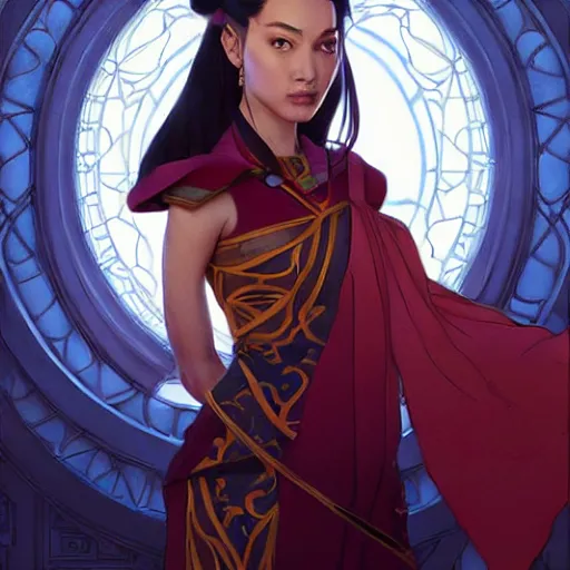 Prompt: Princess Azula from Avatar The Last Airbender, D&D, fantasy, intricate, elegant, highly detailed, digital painting, artstation, concept art, matte, sharp focus, illustration, art by Artgerm and Greg Rutkowski and Alphonse Mucha