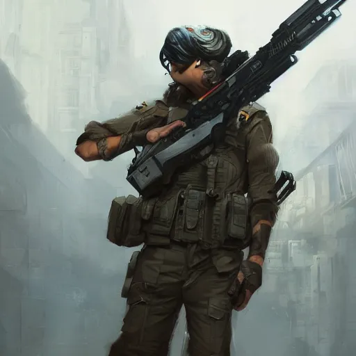 Image similar to counter-terrorist by Stanley Artgerm Lau, WLOP, Rossdraws, James Jean, Andrei Riabovitchev, Marc Simonetti, Yoshitaka Amano, ArtStation, CGSociety,